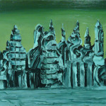 Ciudad I. Acrílico y óleo sobre lienzo. 81 x 100 cm. 1999